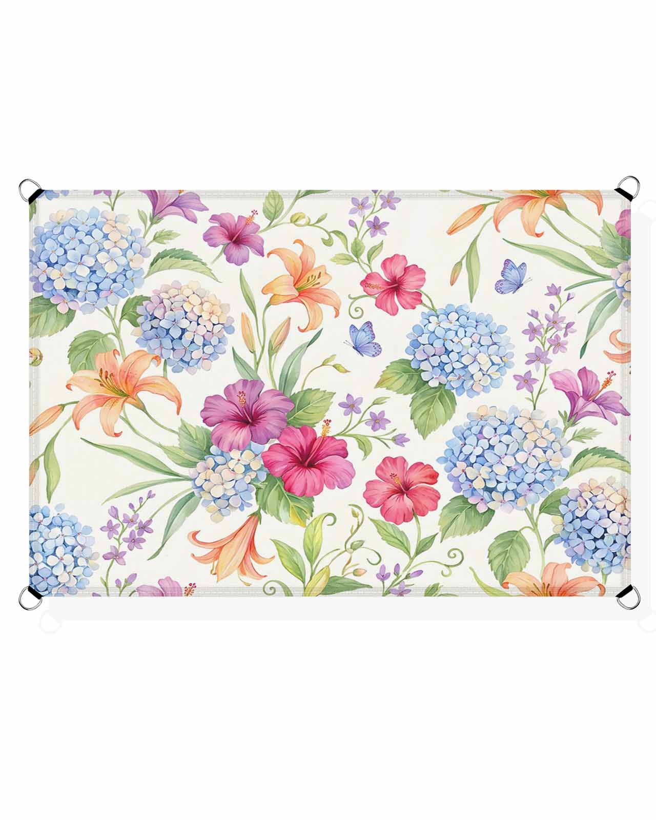 Blue Hydrangea Sun Shade Sail 6.5'X10' Orange Lily Red Purple Flower ...