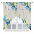 thumbnail image 1 of Blue Hydrangea Swag Curtains for Kitchen/Bedroom/Living Room, Linen Texture Butterfly Spring Floral Scalloped Curtains 63 Inch Long, Window Swag Topper Curtains Valances 2 Panels Set 36"x63", 1 of 8