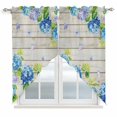 thumbnail image 1 of Blue Hydrangea Swag Valances for Windows 2 Pack, Kitchen Window Curtains 36 Inch Length, Rustic Wooden Butterfly Spring Floral Privacy Swag Curtains for Living Room/Bathroom with Rod Pocket 36"x36", 1 of 8