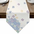 Blue Hydrangea Table Runner Linen Burlap Table Runner 60 Inches Long ...