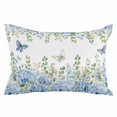thumbnail image 1 of Blue Hydrangea Throw Pillow Cover 24 x 36 Inch Decorative Pillow Cover Spring Summer Eucalyptus Leaves Butterfly Lumbar Pillowcase Seasonal Rectangle Cushion Case for Couch Sofa Bed Living Room, 1 of 9