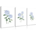 thumbnail image 1 of Blue Hydrangea Wall Art Watercolor Bow Canvas Wall Decor Floral Wall Art Coquette Aesthetic Poster Minimalist Flower Pictures Blue Botanical Prints for Living Room Bedroom 12x16x3 Inch Ready to Hang, 1 of 7