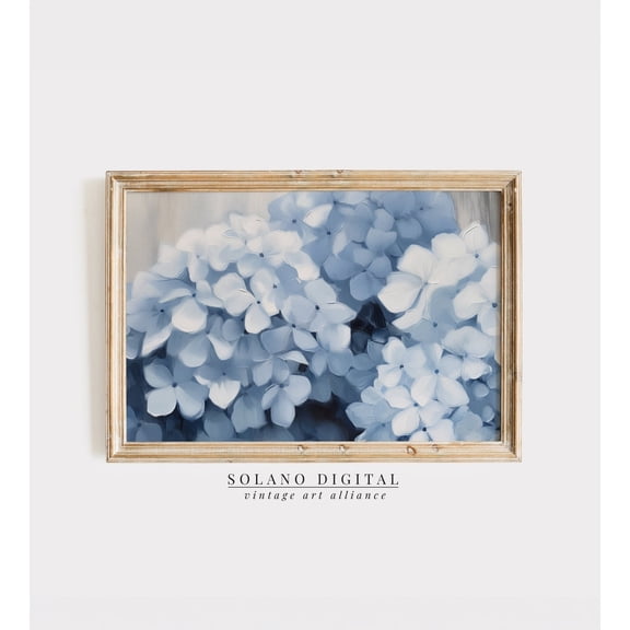 Blue Hydrangeas Spring Vintage Print Vintage Farmhouse Art Botanical Wall Art Spring Wall Art Spring Art Shabby Chic Art Wall Art, Modern Wall Decor, 8x12 UNFRAMED