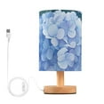 thumbnail image 1 of Blue Hydrangeas Table Lamp with USB Port LED Warm Light Lamp Night Light Home Decor, 1 of 7