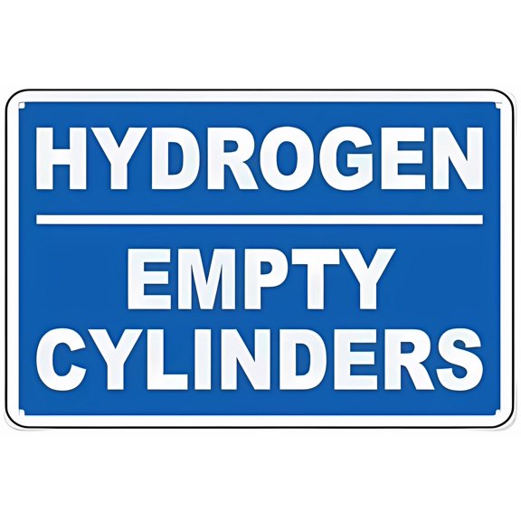 Blue Hydrogen Empty Cylinders Aluminum Tin Sign 12 x 8 Inches - Warning Sign for Home, Outdoor Garden, Lab, Industrial, Gas Storage Alert