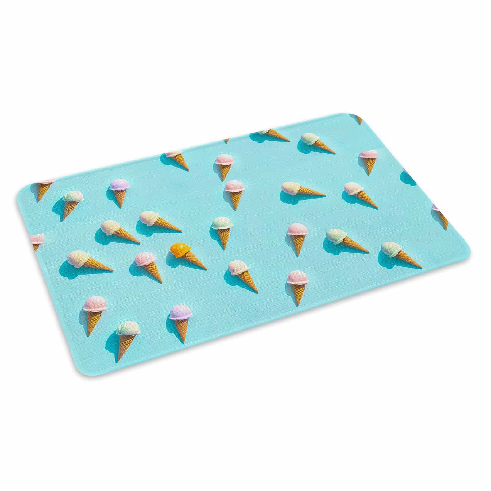 Blue Ice Cream Doormat Outdoor Entrance 16"x24", Summer Colorful Ice ...
