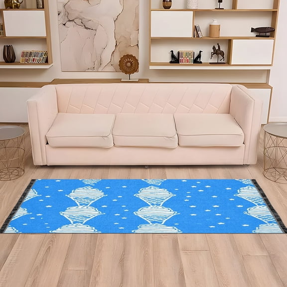 Blue Ice Cream Pattern 72x23.5" Bedroom Runner Rug, Durable and Non-Slip for Hallways and Living Rooms