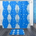 thumbnail image 1 of Blue Ice Cream Pattern Bathroom Accessory Sets Waterproof Shower Curtain with Anti-Slip Bath Mat Durable Combo, 1 of 7