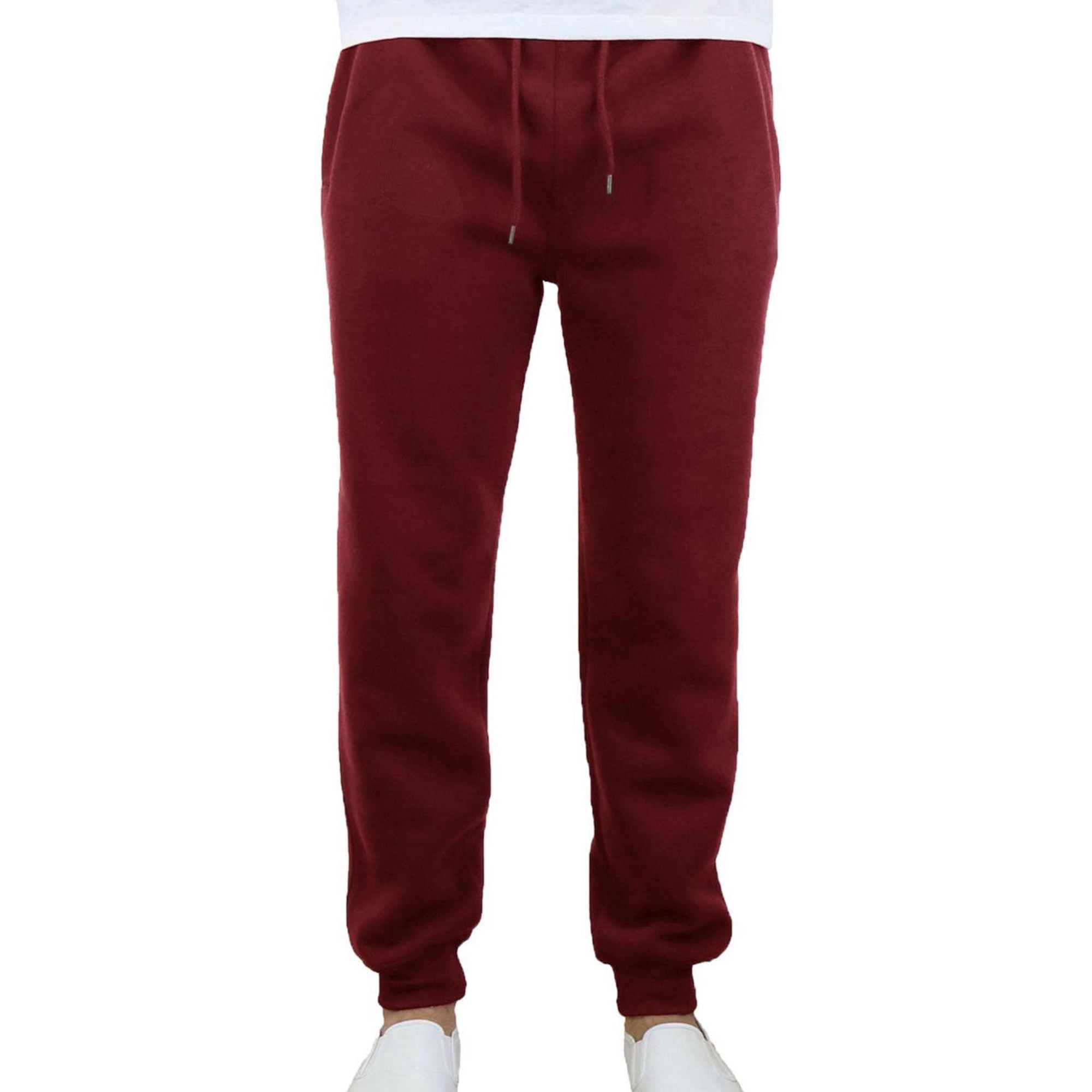 Harvic Mens Blue Ice Fleece Casual Jogger Pants, Red, XX-Large