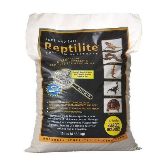 Blue Iguana Reptilite Calcium Substrate for Reptiles - Natural White [Reptile, Sand & Gravel] 40 lbs - (4 x 10 lb Bags)