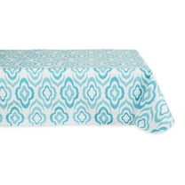 Blue Ikat Vinyl Tablecloth 60x84