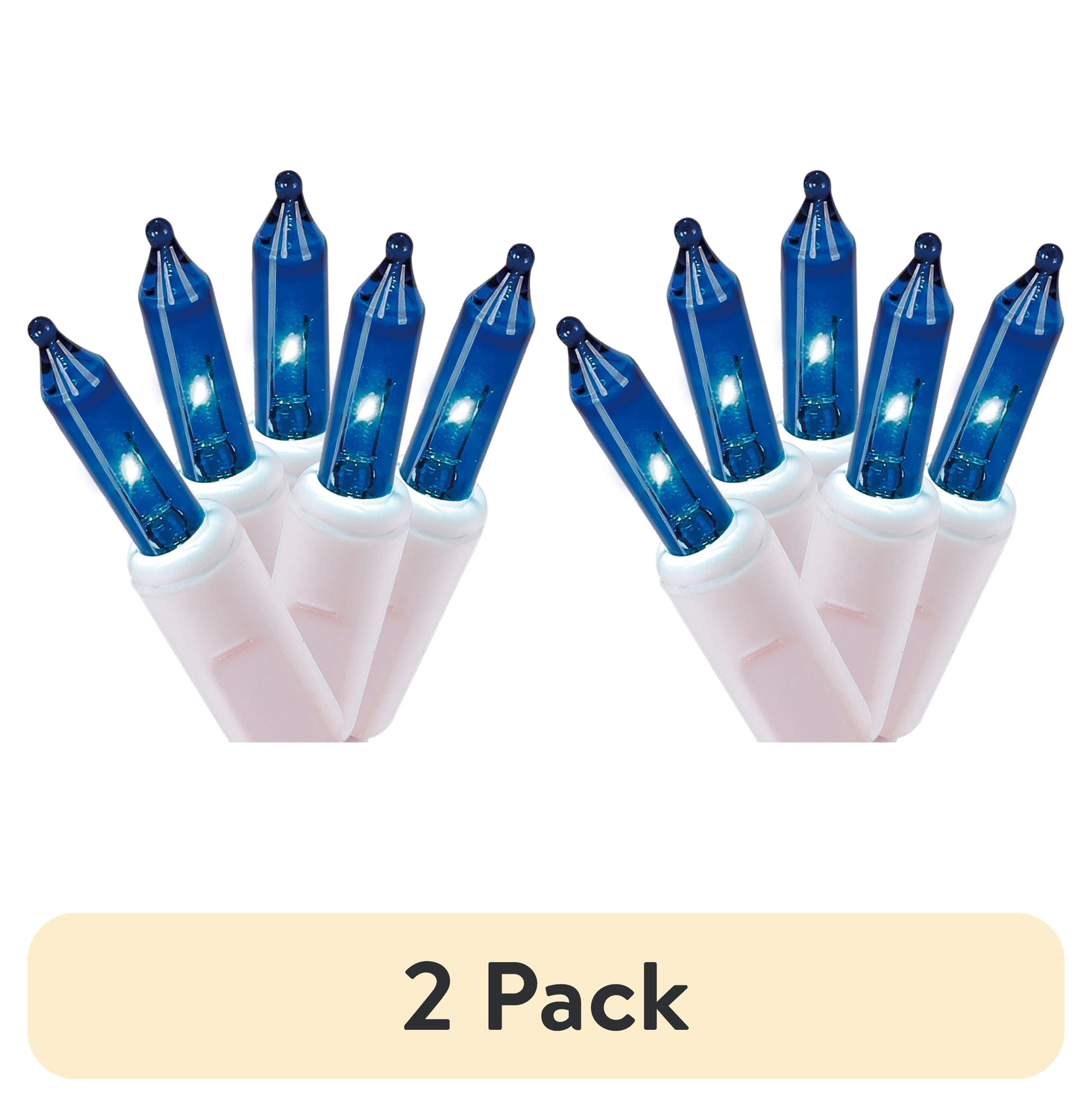 (2 pack) Blue Incandescent Mini Lights Holiday Lighting, 22.5', by