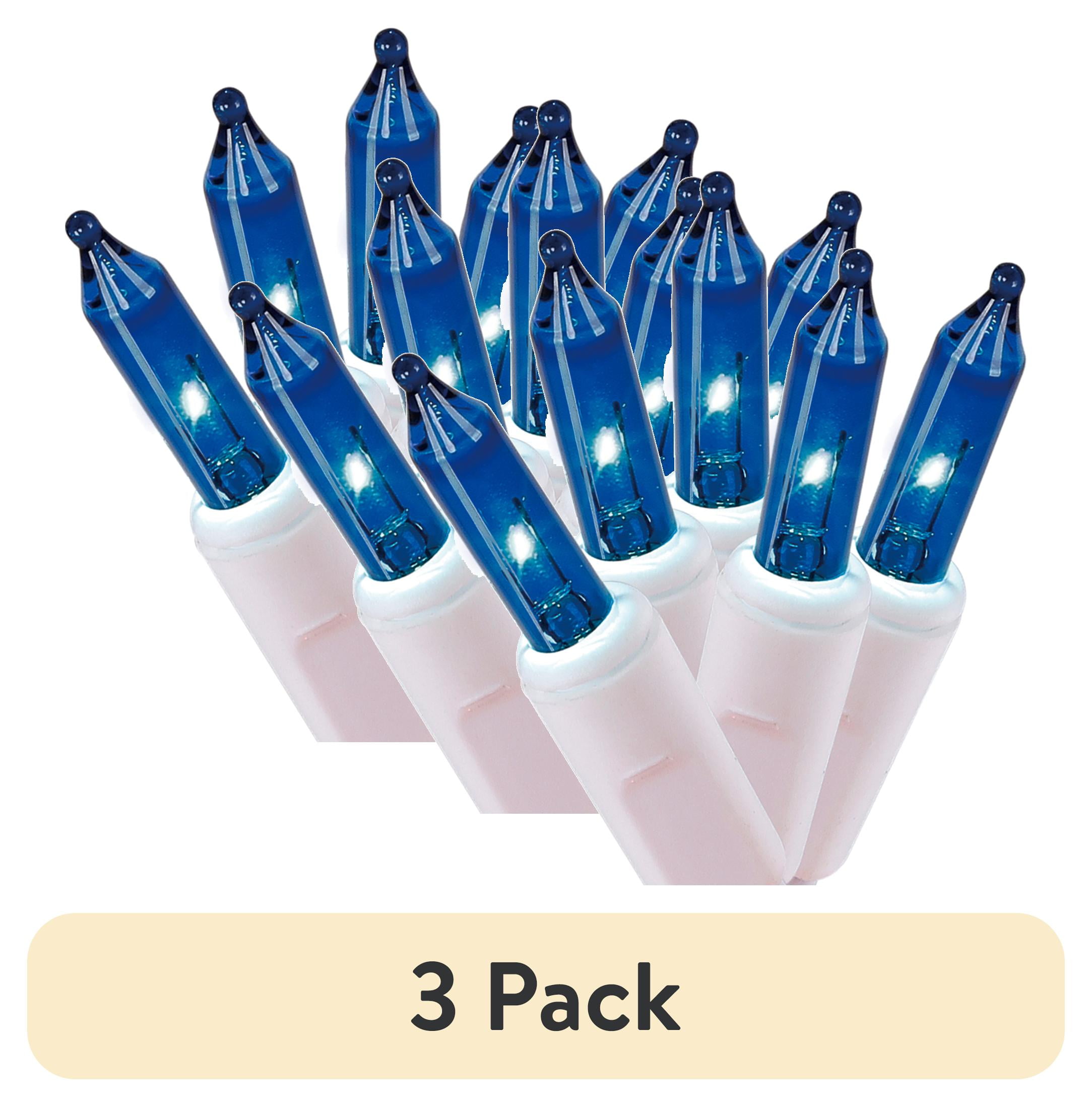(3 pack) Blue Incandescent Mini Lights Holiday Lighting, 22.5', by