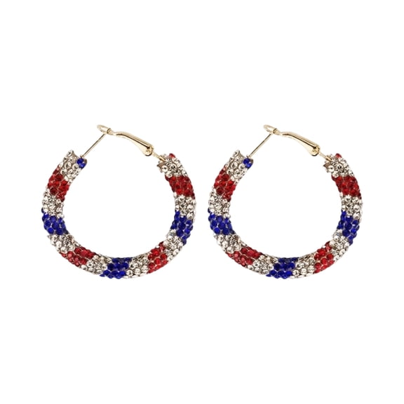 Blue Independence Day Star Glitter Earrings, 4th of july decorations, Durable Alloy Patriotic Jewelry Accessories for Backyard Cookouts, Town Squares & Tailgate Event Centers