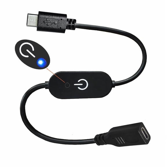 Blue Indicator Light Type C Male to Female Touch Dimmer Switches Control Cable