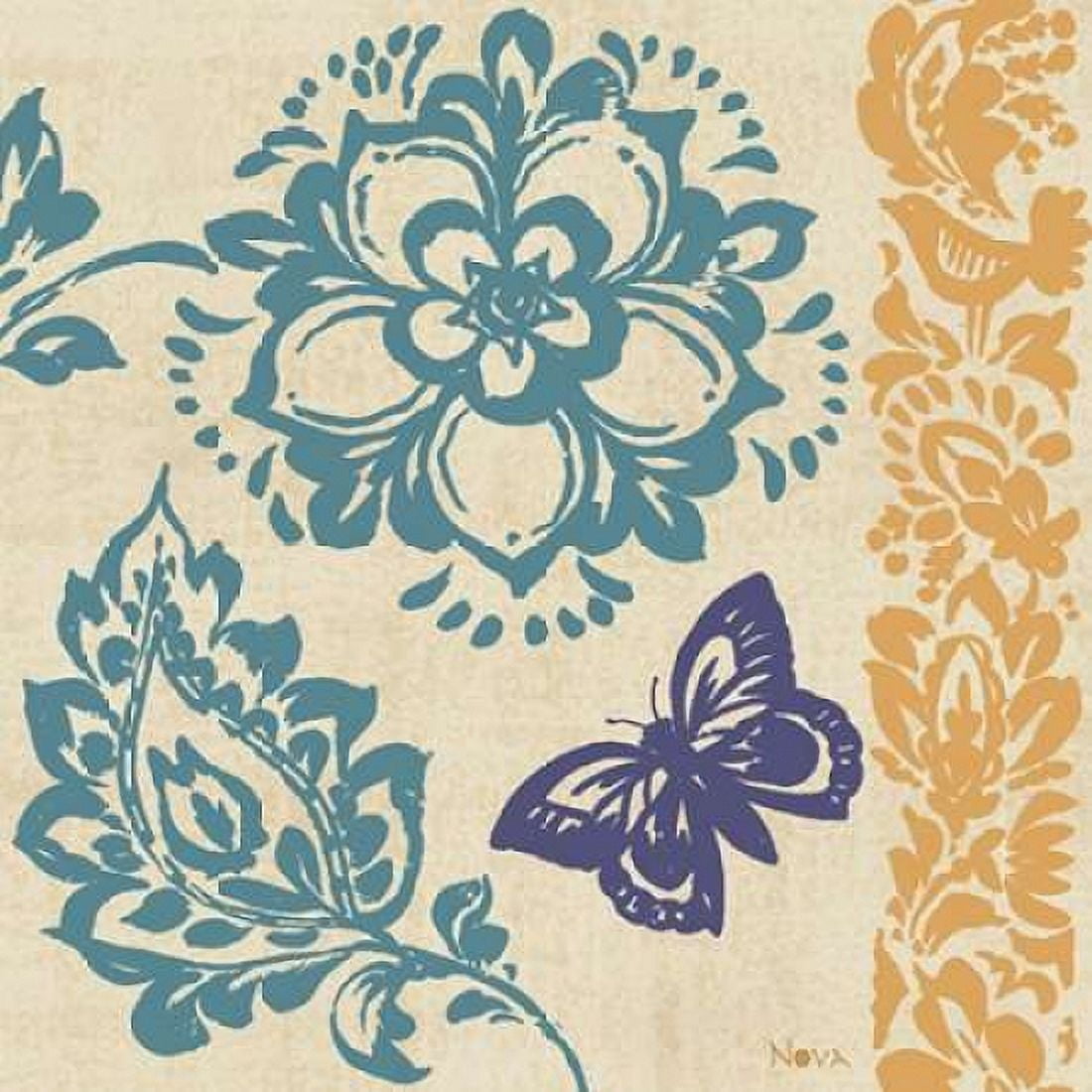 Blue Indigo Butterfly II Canvas Art - Studio Nova (24 x 24)