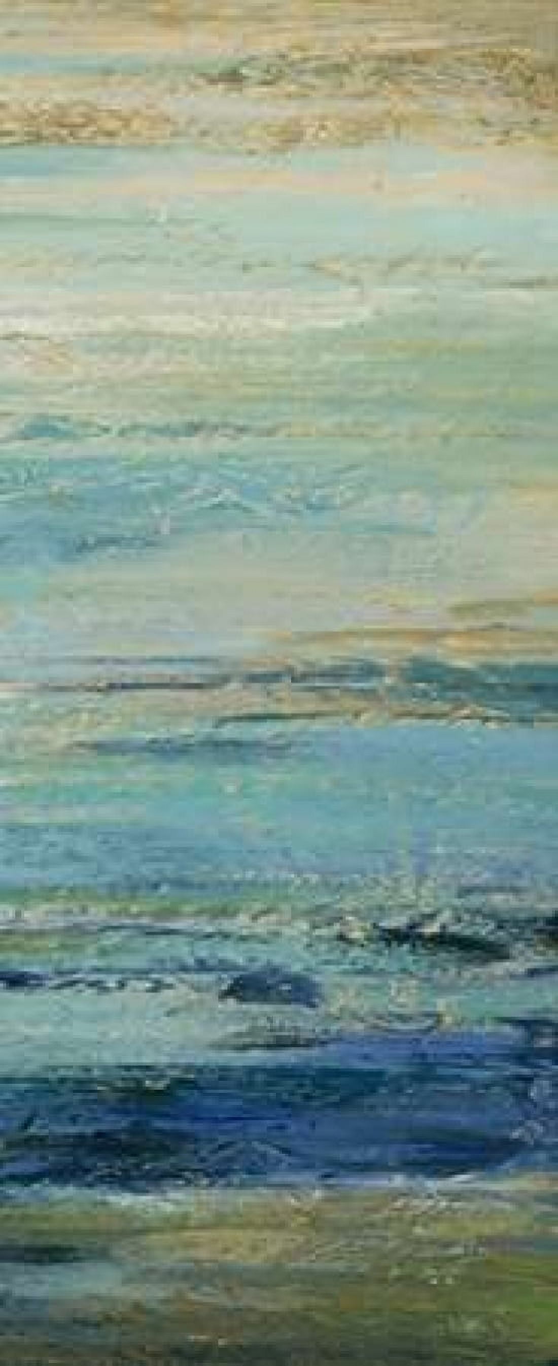 Blue Indigo Panel II Canvas Art - Studio Nova (24 x 48)