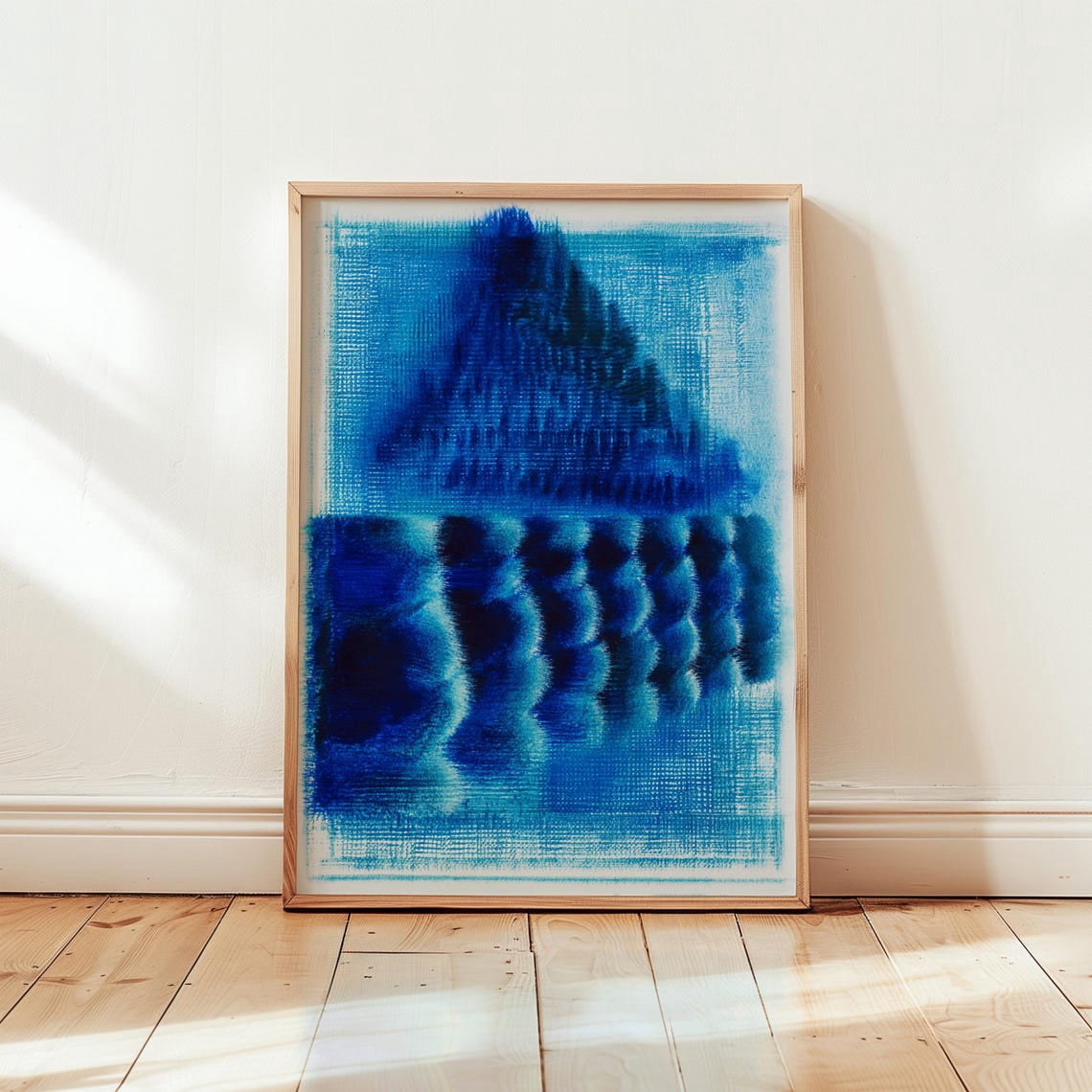 Blue Indigo Pyramid Pattern Poster Unframed Paper Print - Walmart.com