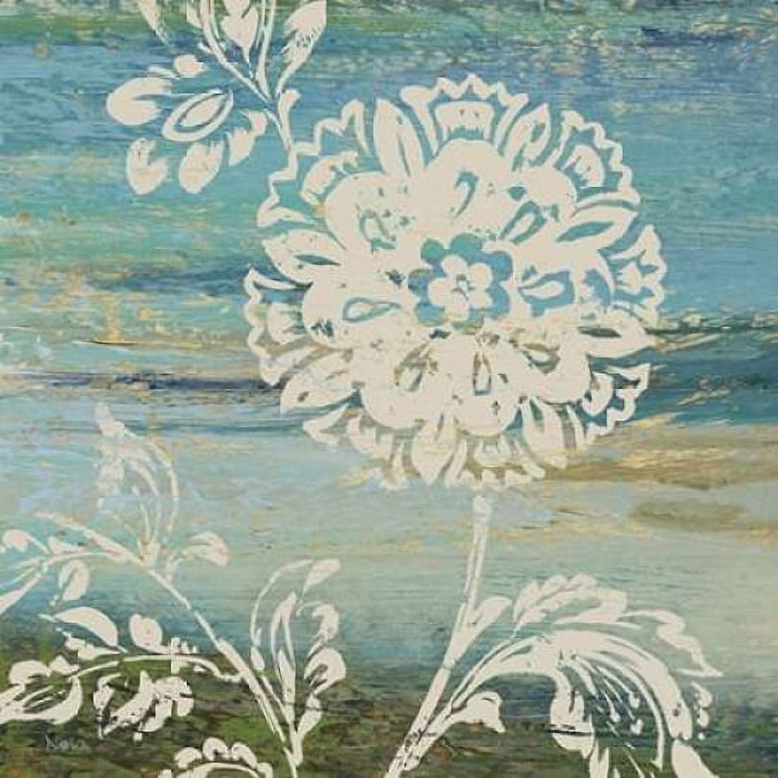 Blue Indigo with Lace II Canvas Art - Studio Nova (24 x 24)