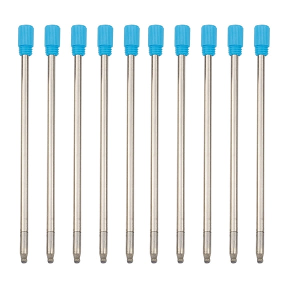 Blue Ink Pen Refills for Twist Pens, Short D1 Pen Refill 2.8 in 1.0 mm Medium Ballpoint Pen Tips, 10 Pack