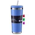 thumbnail image 1 of Blue Insulated Metal Tumbler with Straw 24 Oz 1 Pack, Double Walled Stainless Steel Sports Tumbler, Travel Cup for Coffee Smoothie Juice Water Tea with Snoep in Beperkte Oplage, 1 of 7