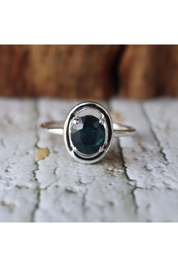 Blue Iolite Ring, 925 Sterling Silver, Iolite Designer Ring, September Month Birthstone, Handmade Jewelry, Gift For Birthday, Sale