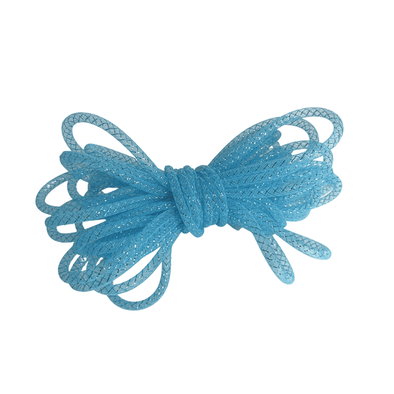 Blue Iridescent Deco Mesh Tubing - 8mm x 15 Yards, Easter, Wreath, Spring, Birthday, Christmas, DIY, Arts & Crafts, Wedding, Bouquet, Bows