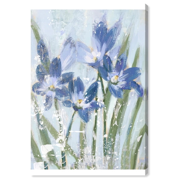 Blue Iris Canvas Print Blue Wall Decor by Art Remedy, Gallery Wrapped, 16 x 20
