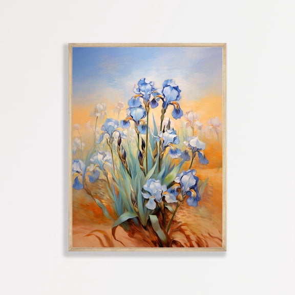 Blue Irises Wall Art Floral Kitchen Bathroom Poster