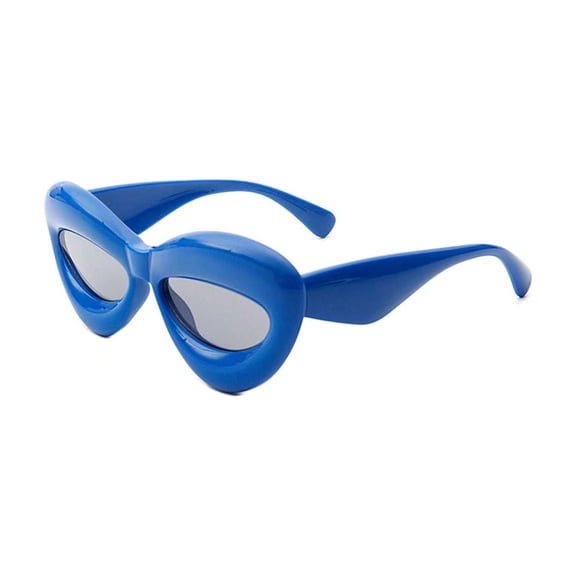 Blue Irregular Frame Sunglasses - Blue Lens UV Protection Fresh Casual Eyewear