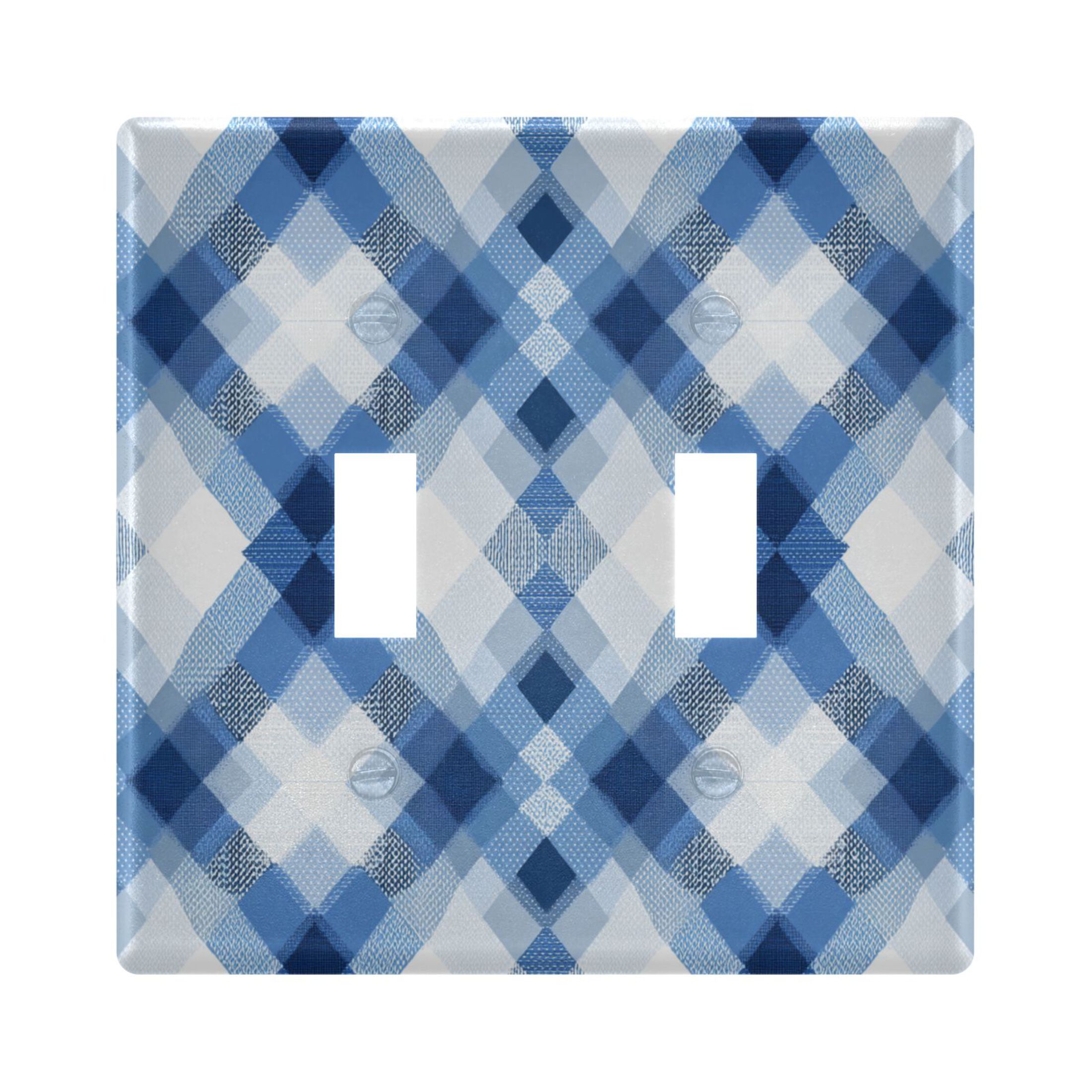 Blue Irregular Plaids Light Switch Cover Electrical Outlet Cover ...