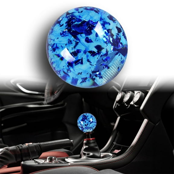 Blue JDM 58mm Round Ball Glitter Manual Gear Stick Shift Knob Lever Shifter New
