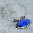 thumbnail image 1 of Blue Jade, Amethyst Gemstone 925 Sterling Silver Jewelry Necklace 18", 1 of 4