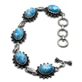 thumbnail image 1 of Blue Jade Gemstone 925 Sterling Silver Handmade Jewelry Bracelet Size-7-8", 1 of 2