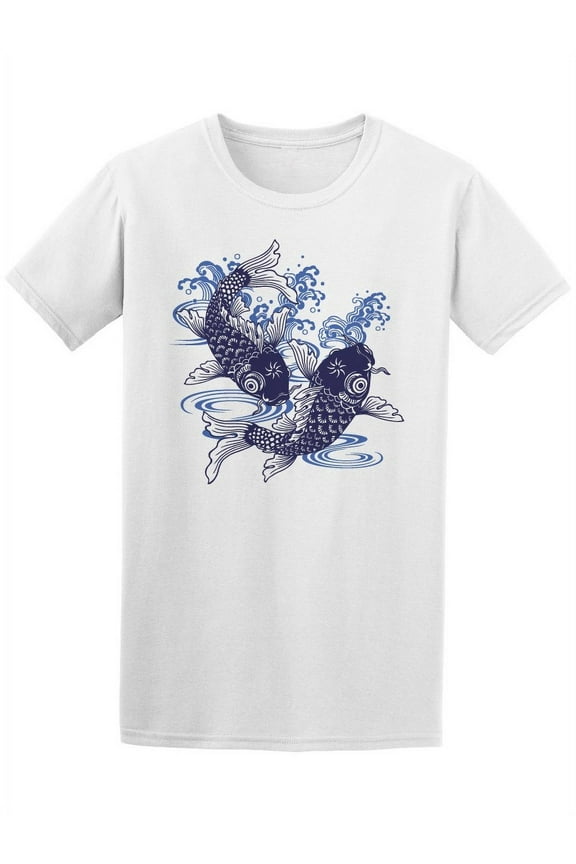 Blue Japanese Carp Koi Fish T-Shirt Men -Image by Shutterstock, Male x-Large