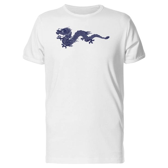 Blue Japanese Dragon Drawing T-Shirt Men -Image by Shutterstock, Male x-Large