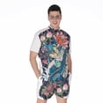 thumbnail image 1 of Blue Japanese Dragon Tattoo Short Sleeve Men'S Rompers, Dragons Casual Summer Jumpsuits Outfit, 1 of 4