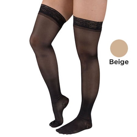 Blue Jay An Elite Healthcare Brand Ladies Sheer Moderate Support - 15-20 mmHg , XX-Large, Thigh High With Stay-Top