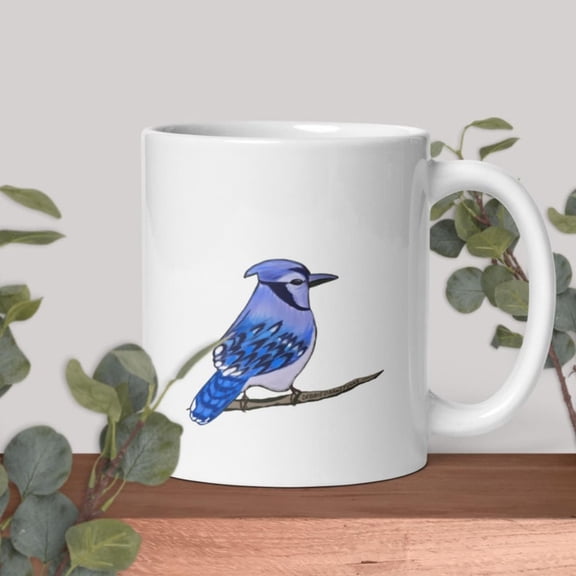 Blue Jay Bird Lovers Coffee Mug, Bird Lovers Gift, Bird Nerd Gif