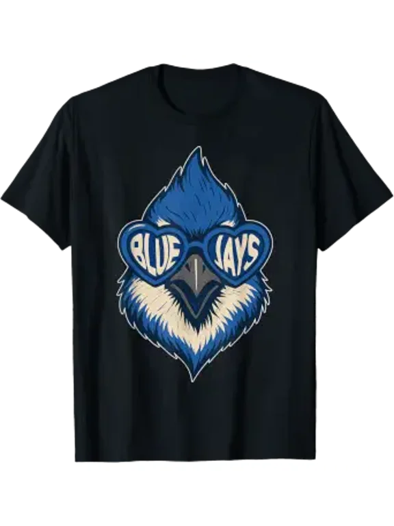 Blue Jay Bird Retro Men Women T-Shirt