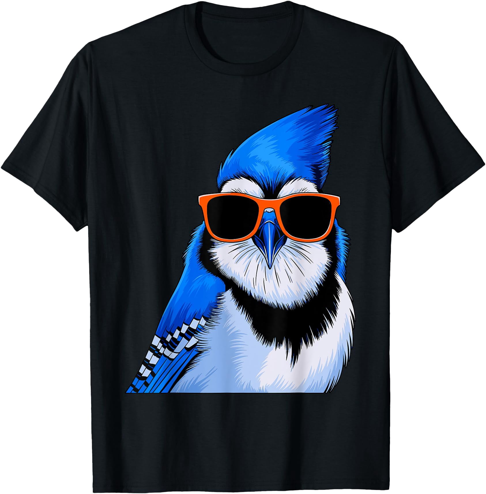 Blue Jay Bird with Sunglasses Birdwatching T-Shirt - Walmart.com