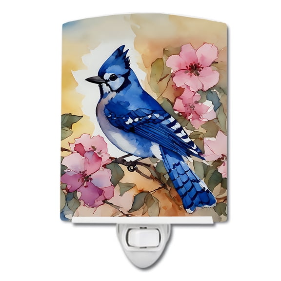 Blue Jay Ceramic Night Light 4 in x 6 in