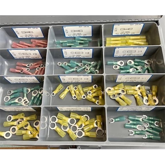 Blue Jay Fasteners ASST-HST-120-BOX Heat Shrink Crimp Electrical Terminal Assortment