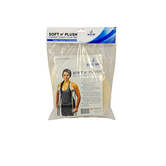 Blue Jay Soft n' Plush Comfort Crutch Cover Set - Comfortable, Natural Warmth, Washable, Stays Securely in Place with A Hook and Loop, Synthetic , Crutch Accessory