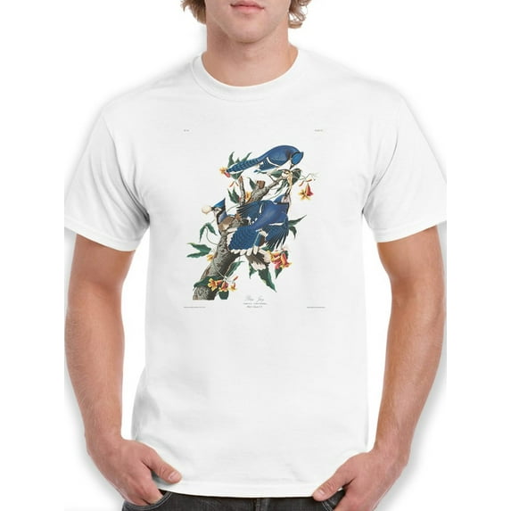 Blue Jay T-Shirt Men -John James Audubon Designs, Male Large