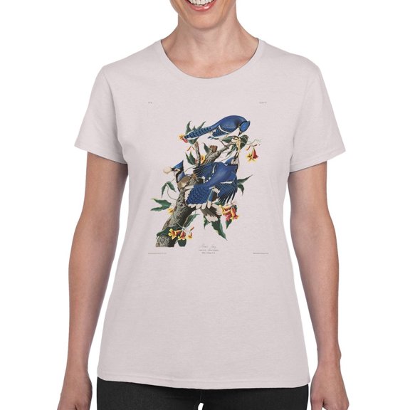 Blue Jay T-Shirt Women -John James Audubon Designs, Female 3X-Large
