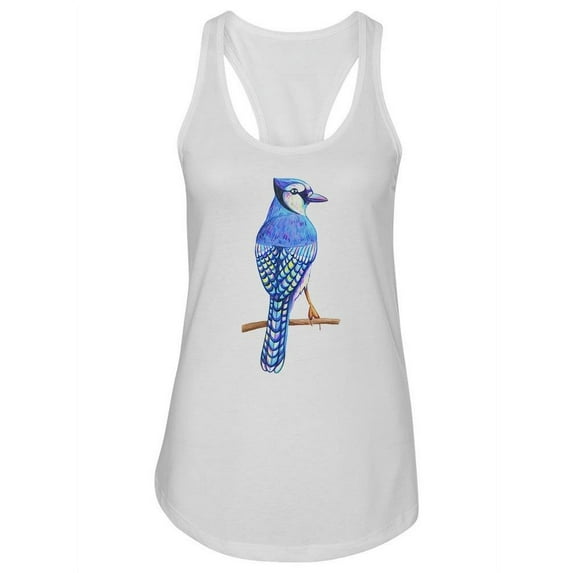 Blue Jay Watercolor Design Tank Women -Image by Shutterstock, Female Small