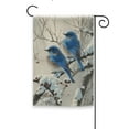 thumbnail image 1 of Blue Jay on Branch 18x12 Inch Durable Polyester Seasonal Garden Flag, Floral Welcome Banner, Double-Sided Outdoor Decor, 1 of 10