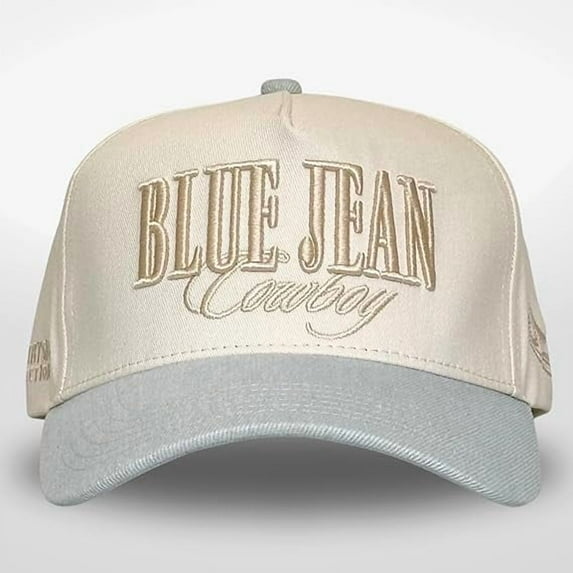 Blue Jean Cowboy Hat, Western Inspired Embroidered Baseball Cap for Men and Women, Adjustable Vintage Style Dad Hat for Everyday Fashion, Streetwear, Rodeo and Outdoor Activities