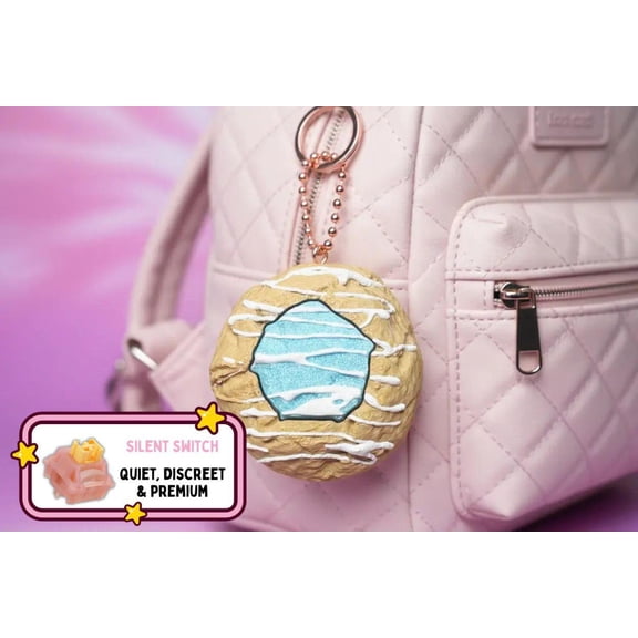 Blue Jelly Thumbprint Cookie Clicker Fidget Keychain